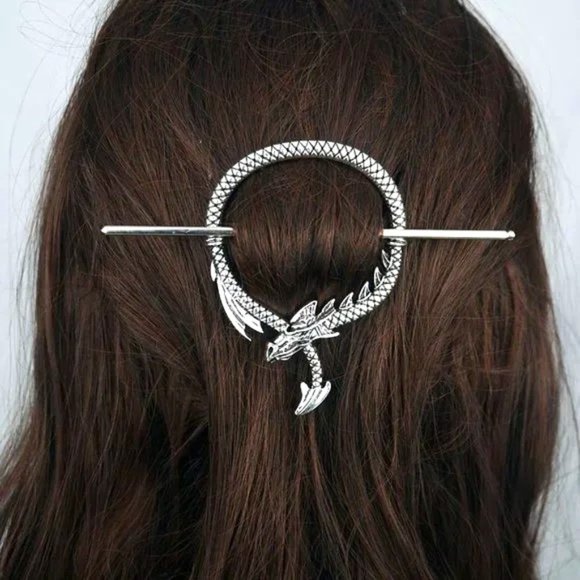 New Dragon Renaissance Medieval Hair Pin Stick Barrette - Picture 1 of 7